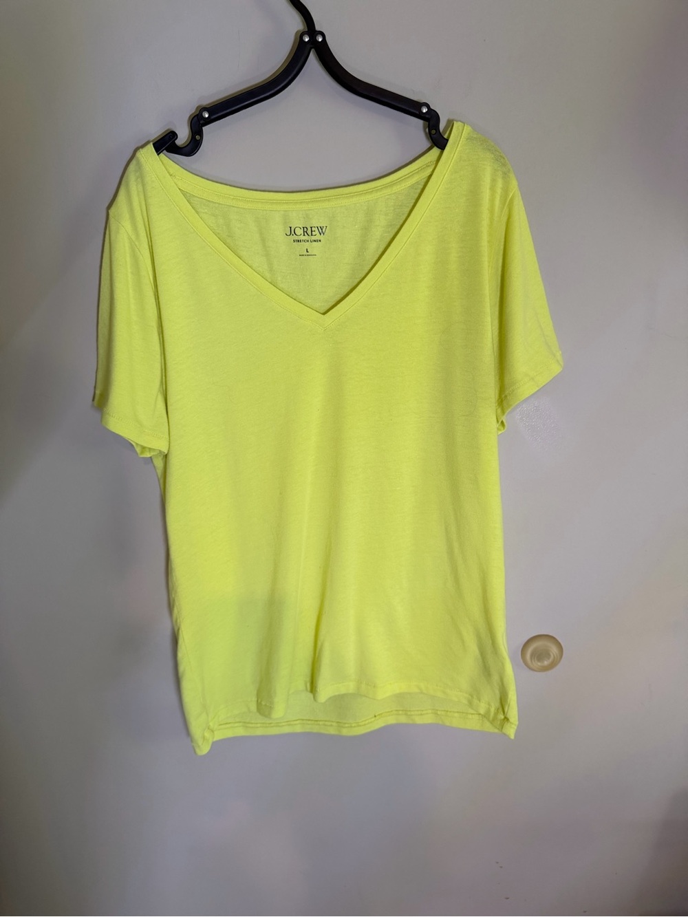 J. Crew Neon Yellow V-Neck Short Sleeve Tee